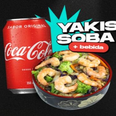 Yakissoba + Coca-Cola lata, refrigerante, água ou matte.