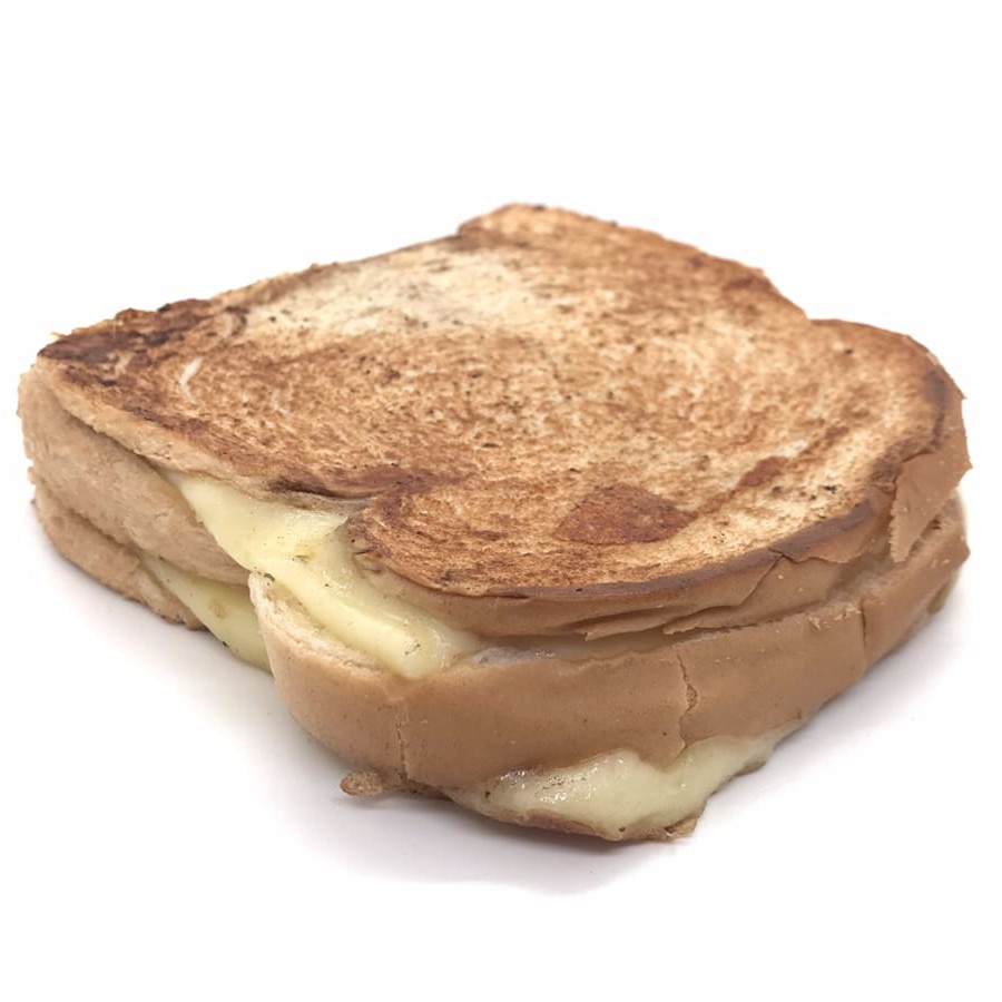 Queijo derretido no pão de forma.