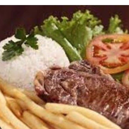 Suculento bife de alcatra +batata fritas