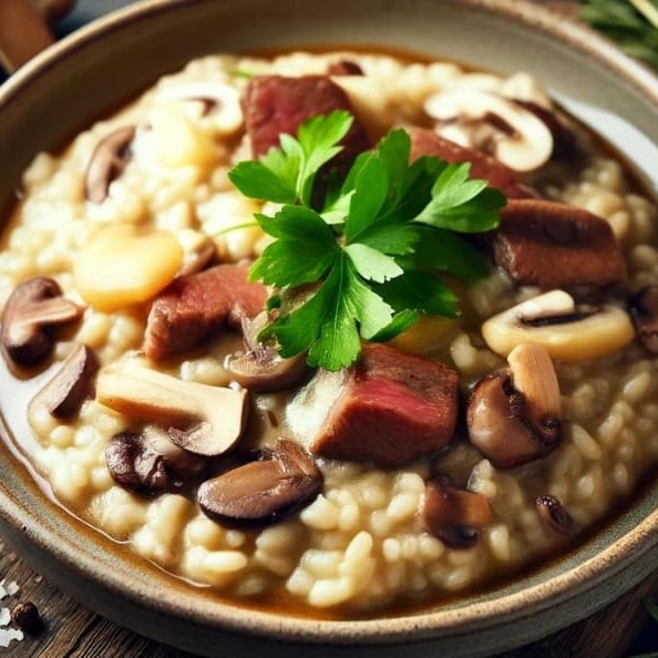 Arroz arbóreo cozido lentamente com cogumelos frescos e secos, finalizado com parmesão e servido com suculentos medalhões de filé mignon grelhados.   Comida Italiana, Restaurante Italiano, Massas Artesanais, Culinária Italiana, Massas Frescas, Penne, Espaguete, Gnocchi, Risoto De Salmão, Polenta Italiana, Frango Parmegiana, Salmão Grelhado, Bruschetta Italiana, Batata Frita Crocante, Coca Cola, Guaraná Antártica, Entrega Gratis, Delivery De Massas.