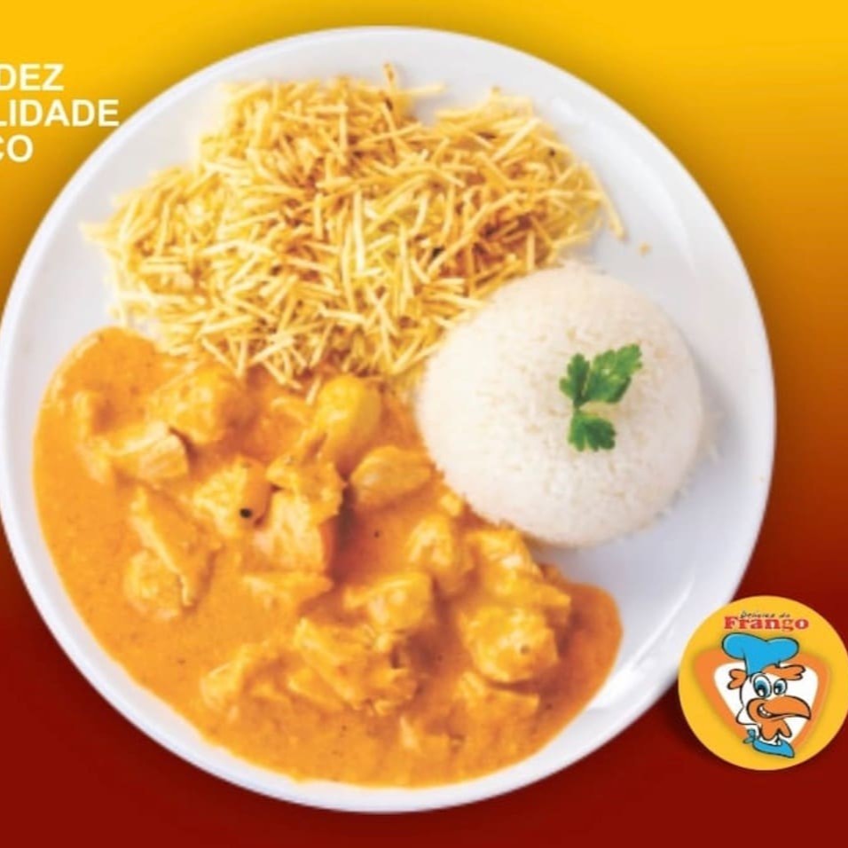 Acompanha arroz e batata palha, ou monte seu prato escolhendo 3 acompanhamentos.