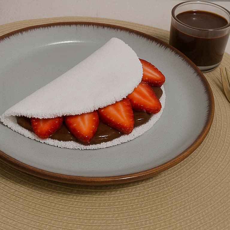 Tapioca de  Morango com Chocolate