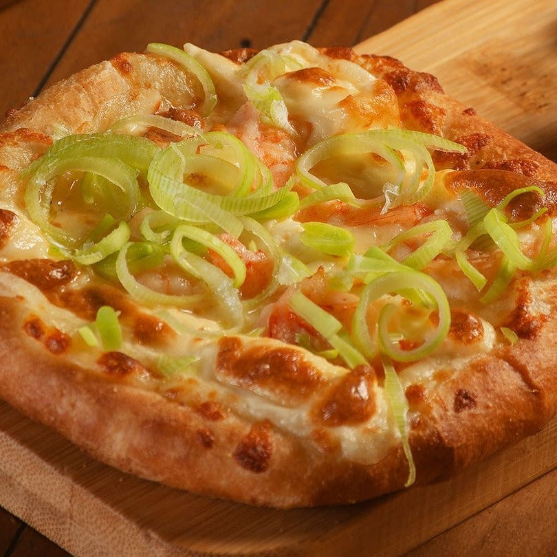 Camarão ao alho e óleo com Catupiry e alho poro