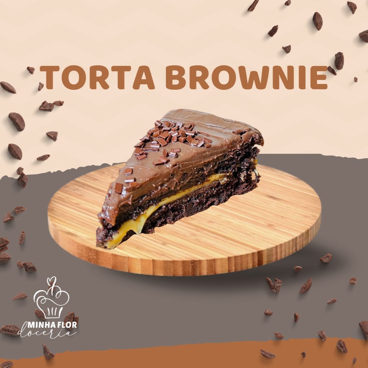 Uma tentação que se revela em camadas! Brownie molhadinho, recheio de doce de leite cremoso e cobertura de brigadeiro com granulado meio amargo. Feito com nossa receita autoral, ele é intenso, envolvente e viciante. Uma explosão de sabor que derrete na boca e conquista geral! Já virou queridinho por aqui… Falta só você provar!