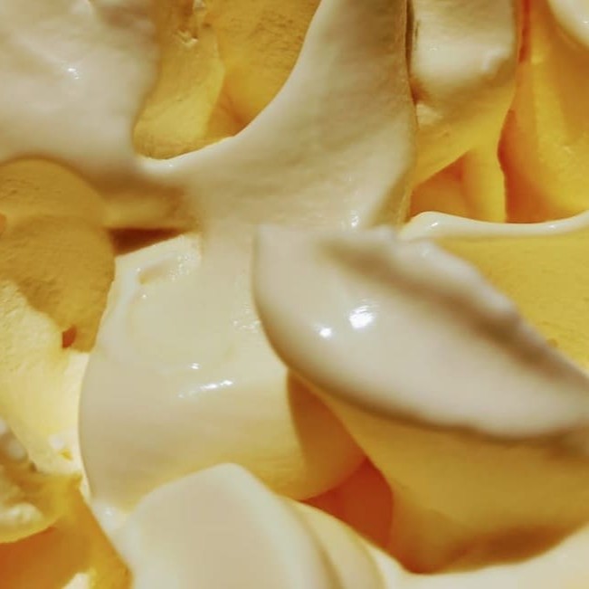 Maravilhoso sorvete artesanal sabor baunilha livre de gordura trans. Sem adição de açúcar.