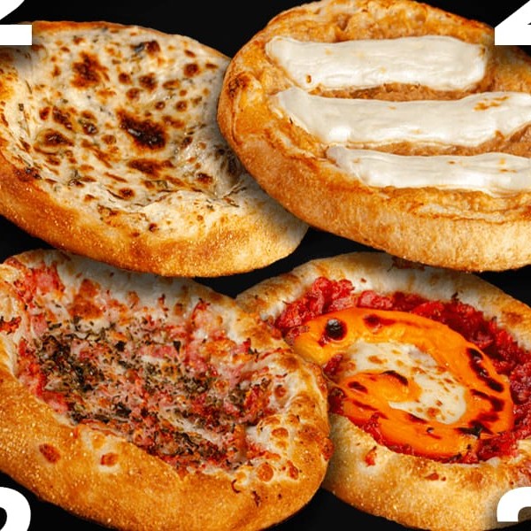 2 Pão de Alho | 2 Calabresa com Cheddar | 2 Frango com Cream Cheese | 2 Muçarela com Presunto