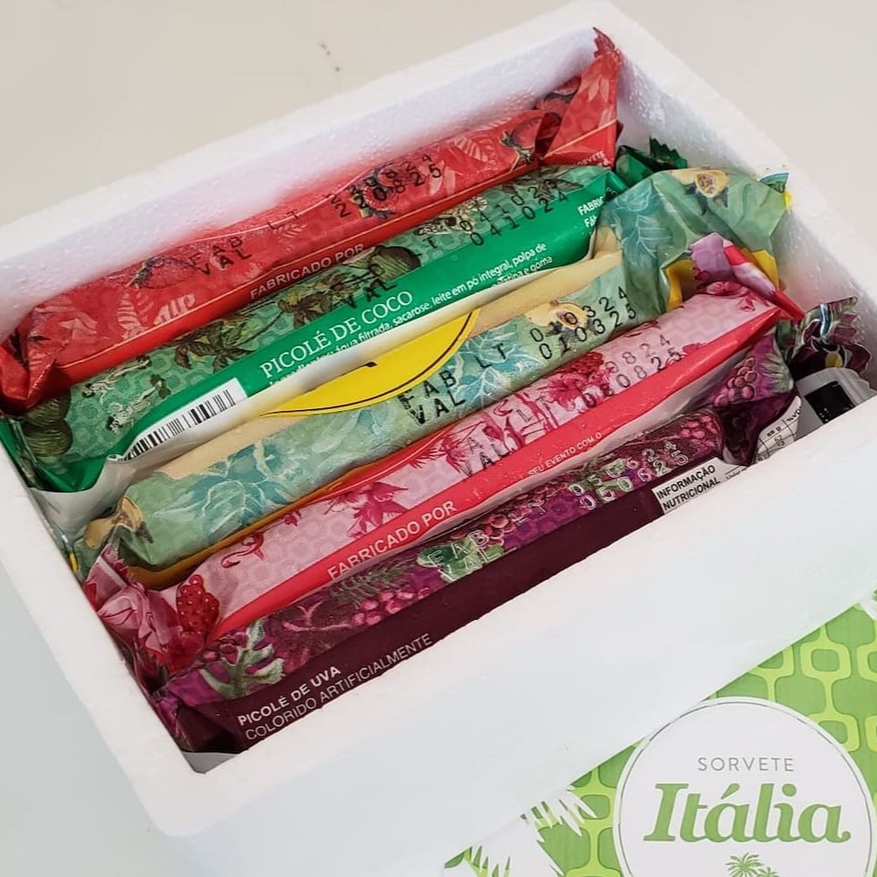 Isopor com 5 picolés Itália Tradicional