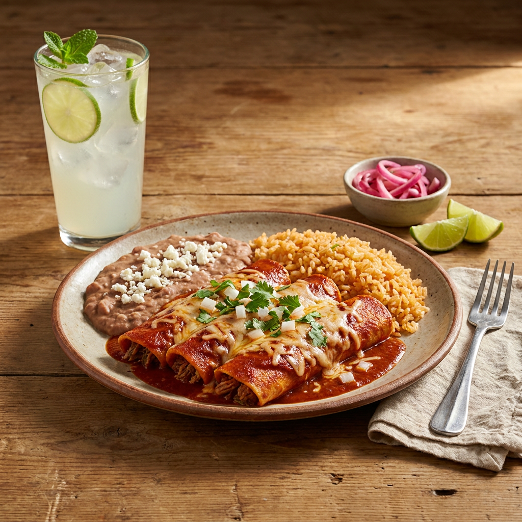 Combo-Individual Enchiladas Rojas + Bebida