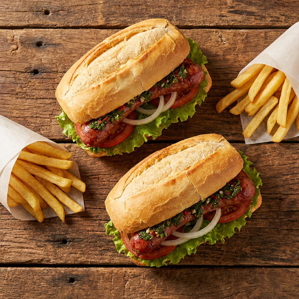 2 Choripanes + Papas Fritas