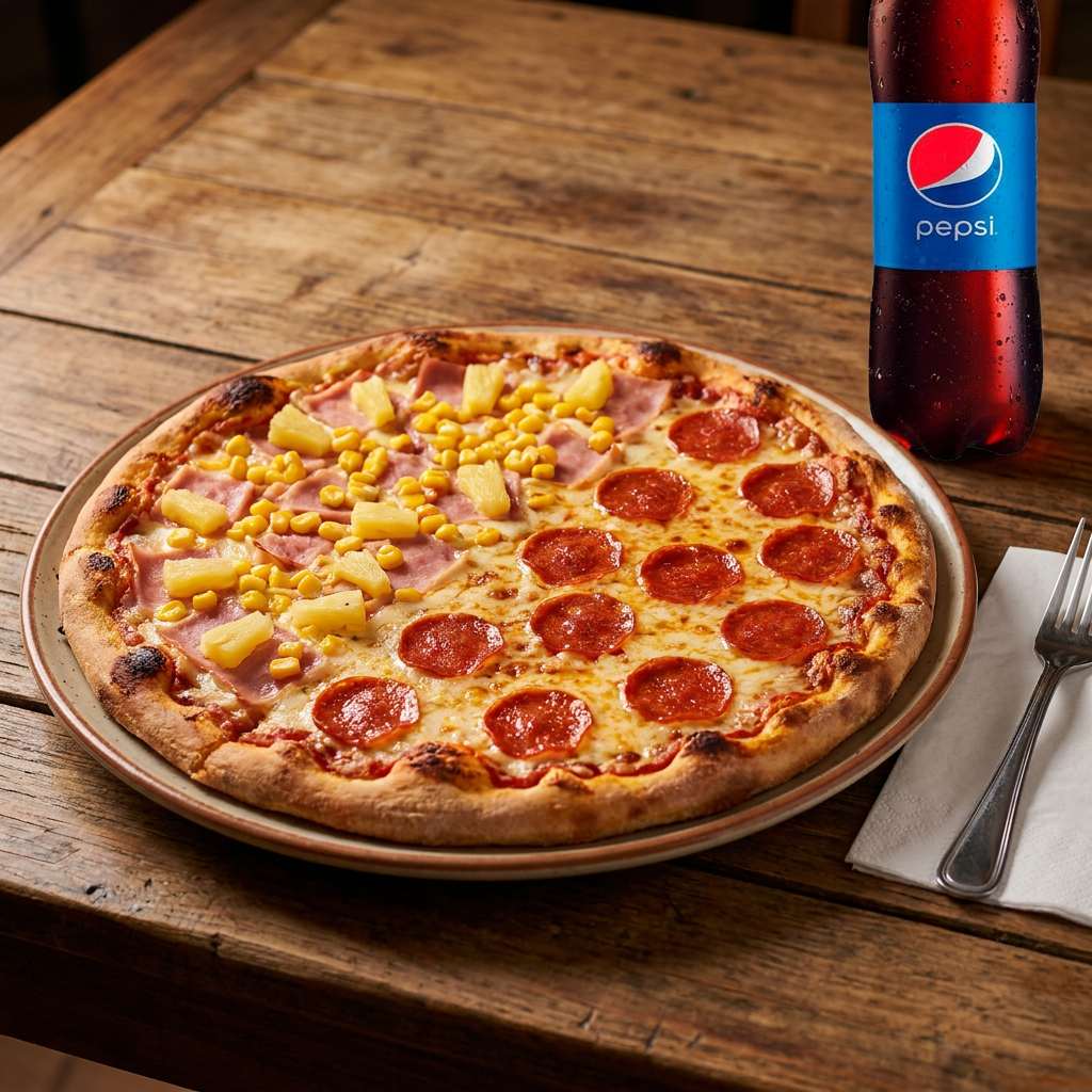 Pizza Grande X Mitades + Gaseosa 1.5 L