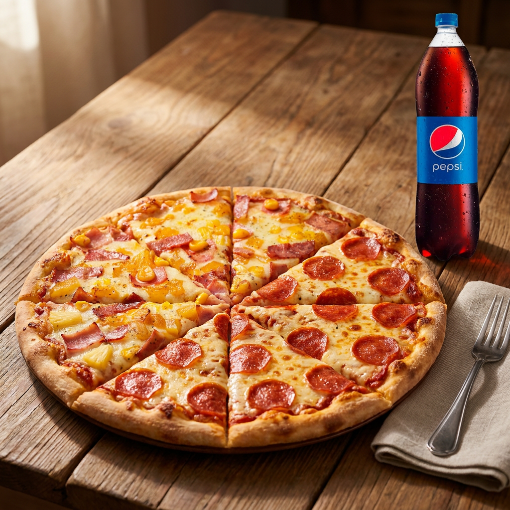 Pizza Grande X Mitades + Gaseosa 1.5 L