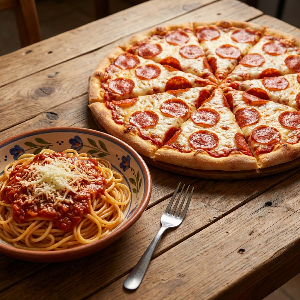 Combo Pizza Pepperoni + Espaguetti