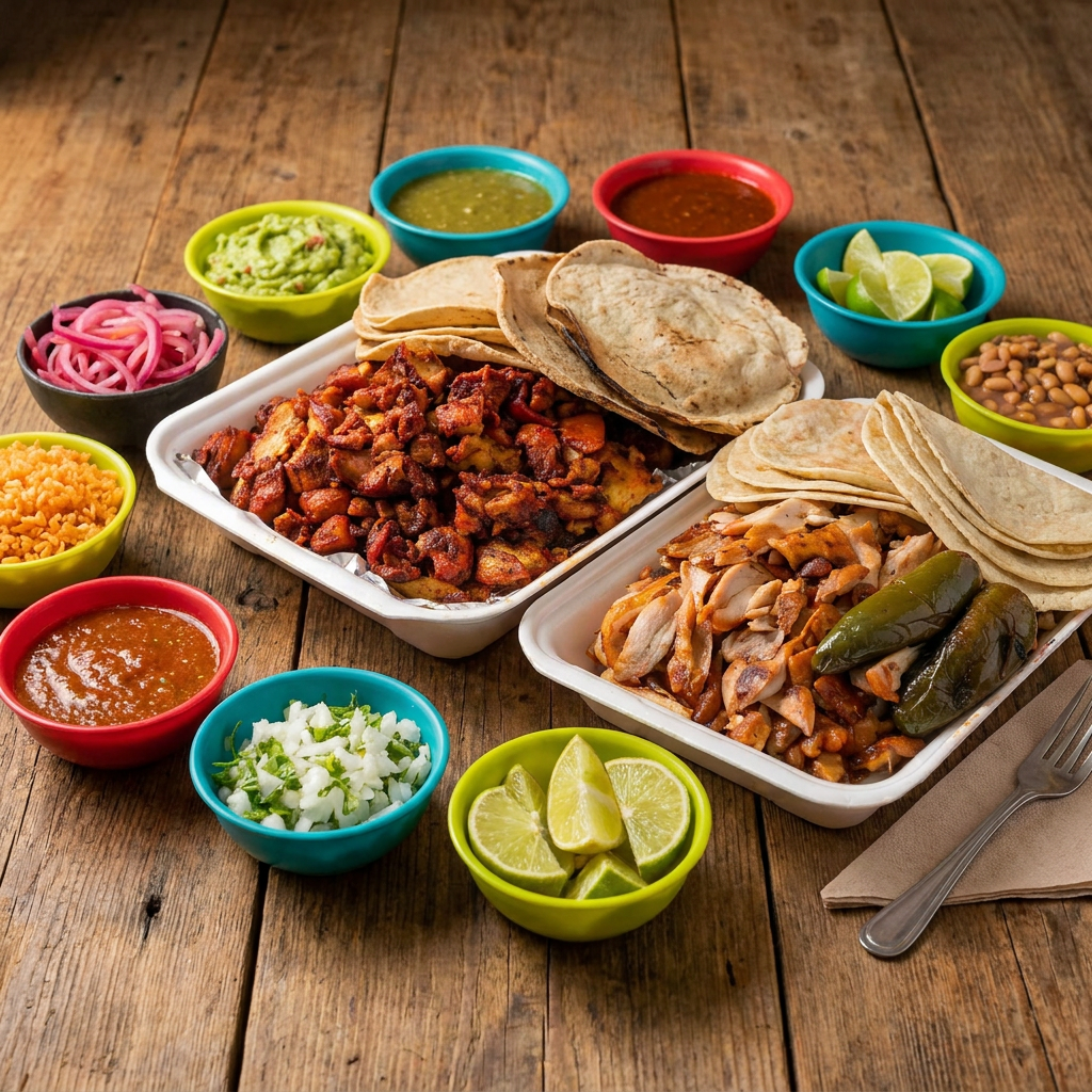 1/2 ORDEN POLLO AL PASTOR + 1/2 ORDEN POLLO DESH
