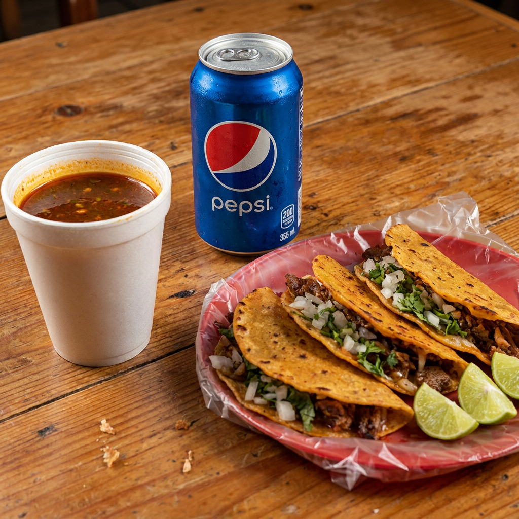 Combo 4 Tacos de Birria + 2 Consomes + 2 Refrescos