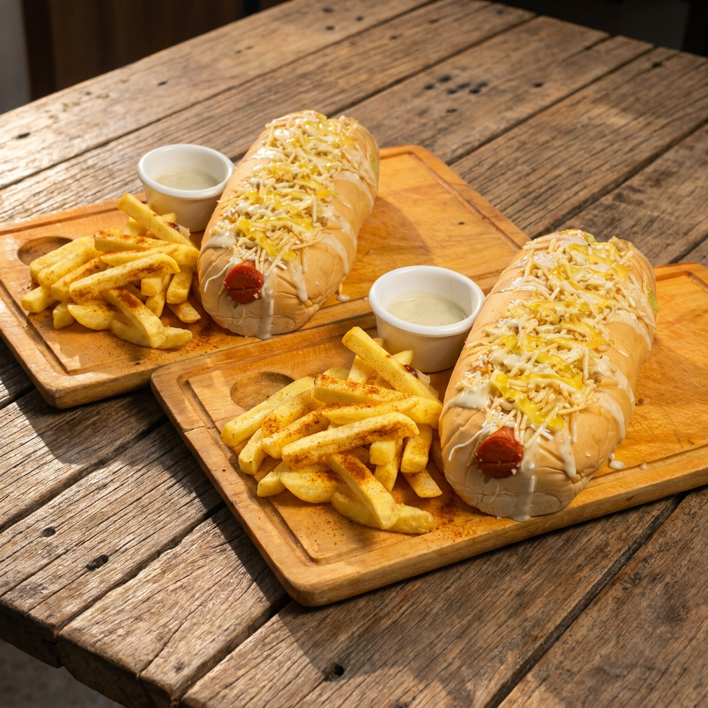 2 Perros Sencillos + 2 Papas a la Francesa