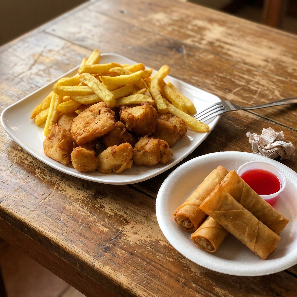 Nuggets de Pollo + Papas + Lumpias Carne