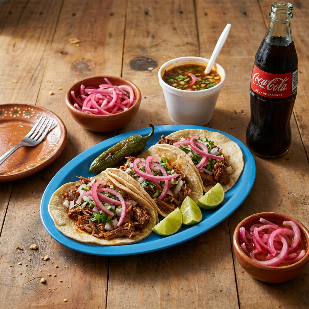 Taco de Birria+1/2 Orden de Birria+Agua de Sabor