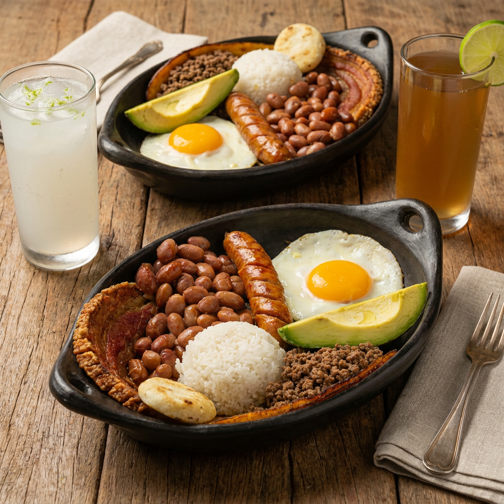 2 Bandejas Paisas + 2 Bebidas de la Casa