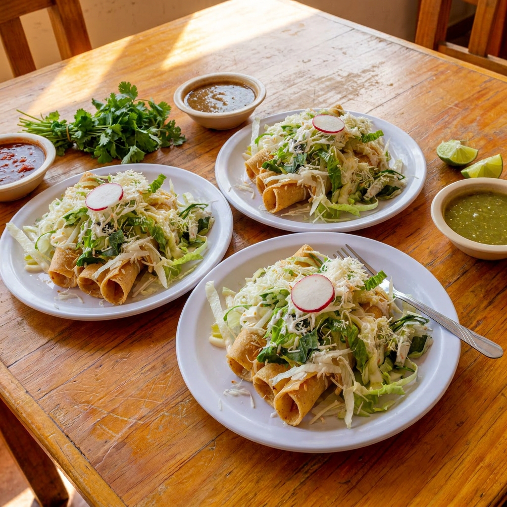 3 Tacos Dorados de Papa