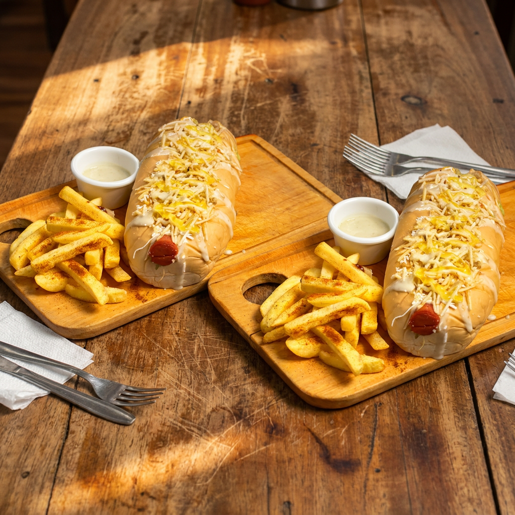 2 Perros Sencillos + Papas a la Francesa
