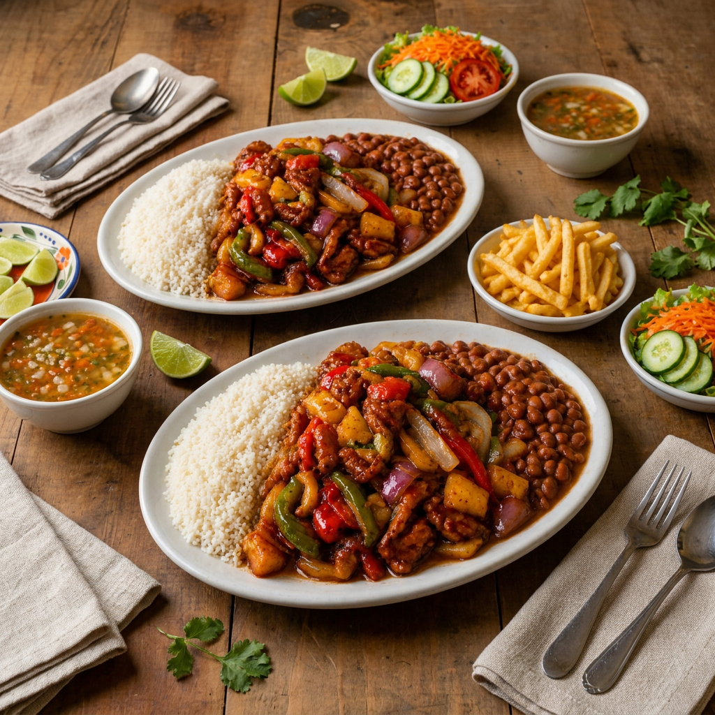 2 Fajitas de Cerdo Agridulce Saltadas Al Wok