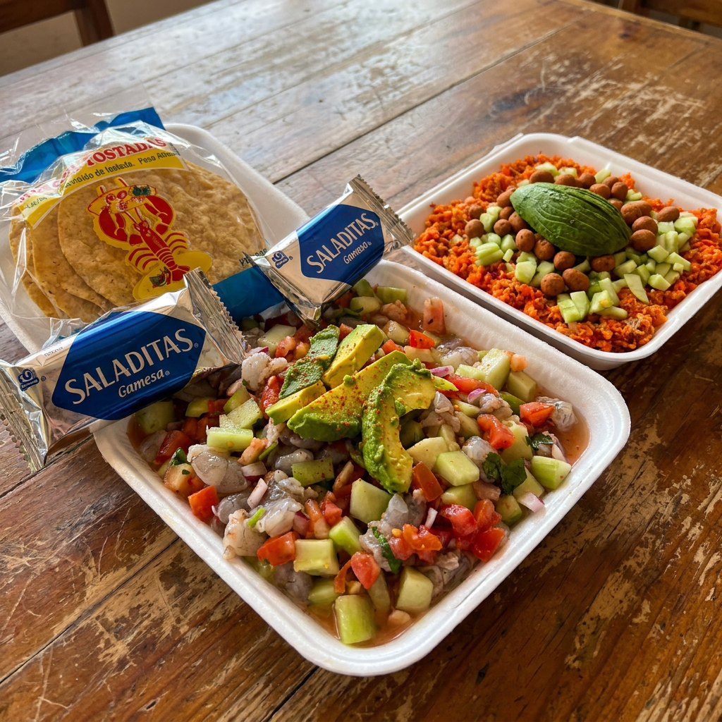 Combo ceviche de camaron+orden de Sierra