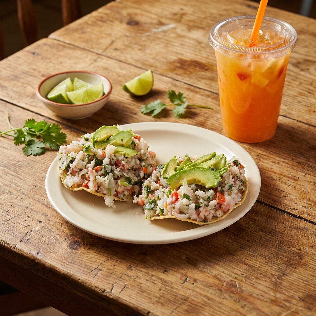 Combo 2 Tostadas de Ceviche + 1 Agua Fresca