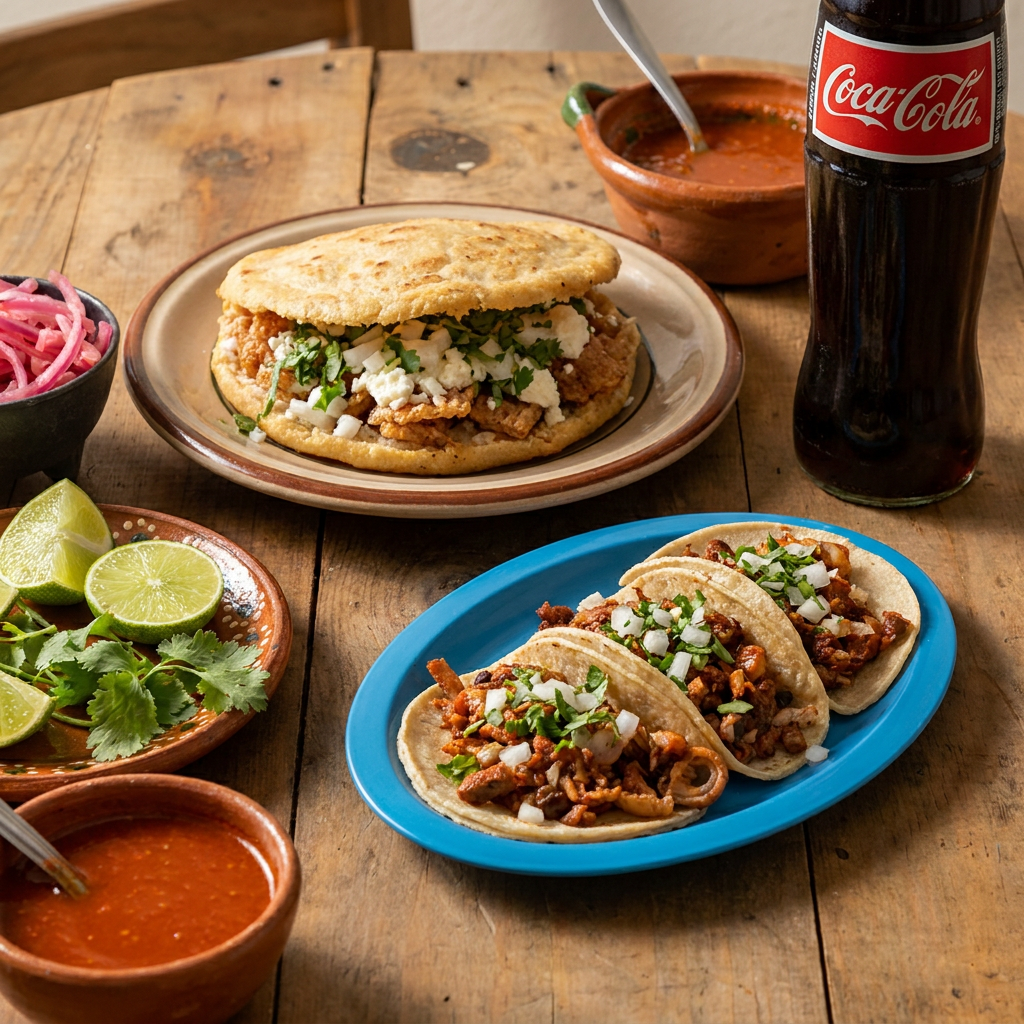 Gordita de Chicharrón + 2 Tacos Campechanos
