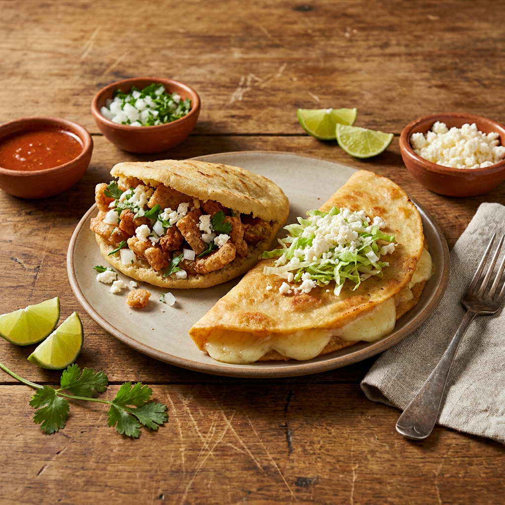 Gordita de Chicharrón + Quesadilla de Queso