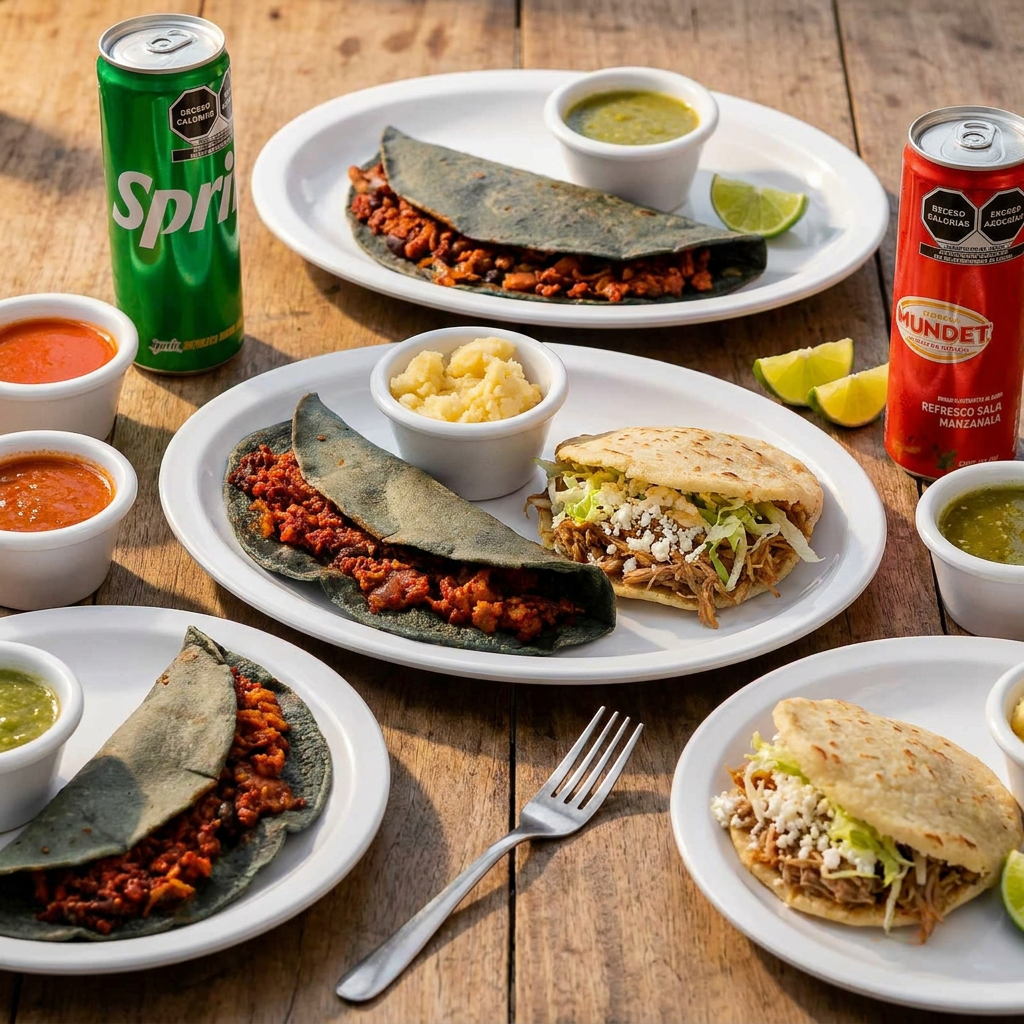 Pa 3: 2 Quesadillas + 2 Gorditas + 2 Refrescos