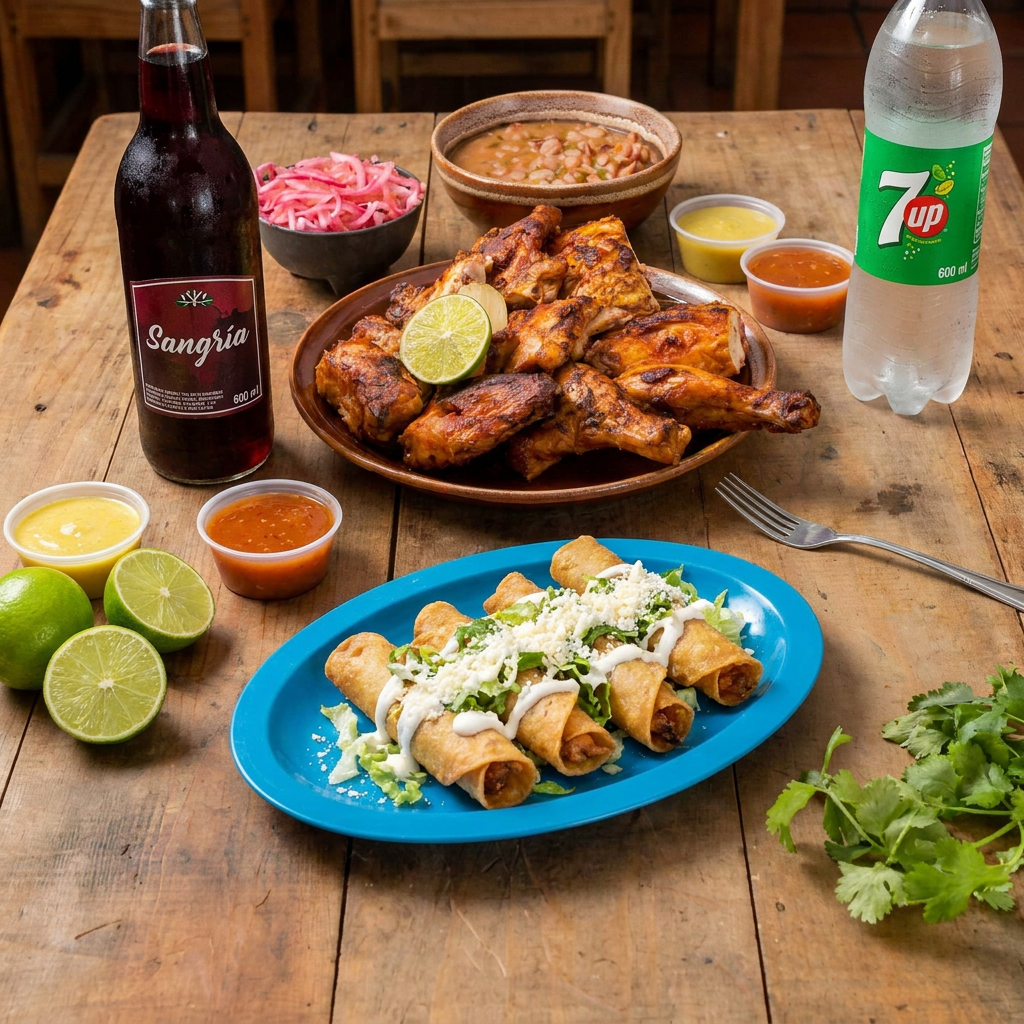 Combo dos personas Medio Pollo-Refrescos