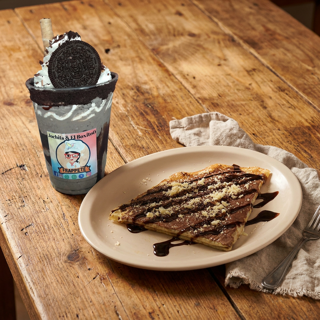 2pzas Crepas 2 Ingr. + 2pzas Frappes OREO