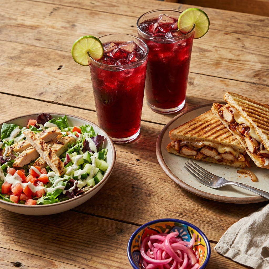 Combo Ensalada Chica + Panini + 2 Jamaicas