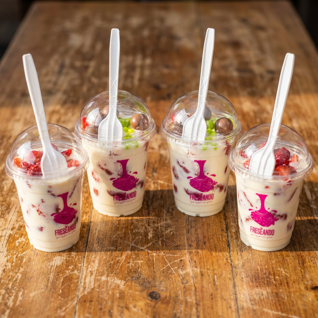 Combo Fresas con Crema 2 Mediano + 2 Chico