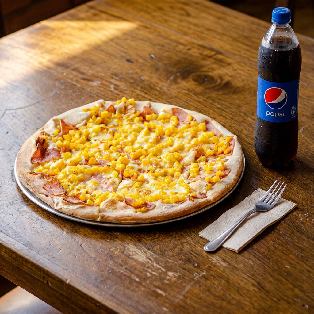 Pizza Hawaiana 31 cms + Pepsi 1.5 L