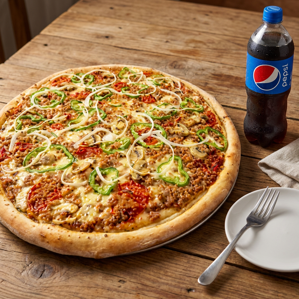 PIZZA GRANDE + GASEOSA 1.5 LTS