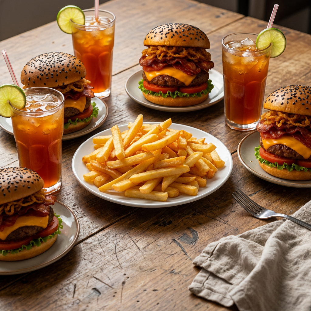 Combo 3 Bless Burgers + 3 limonadas + Papas Grande