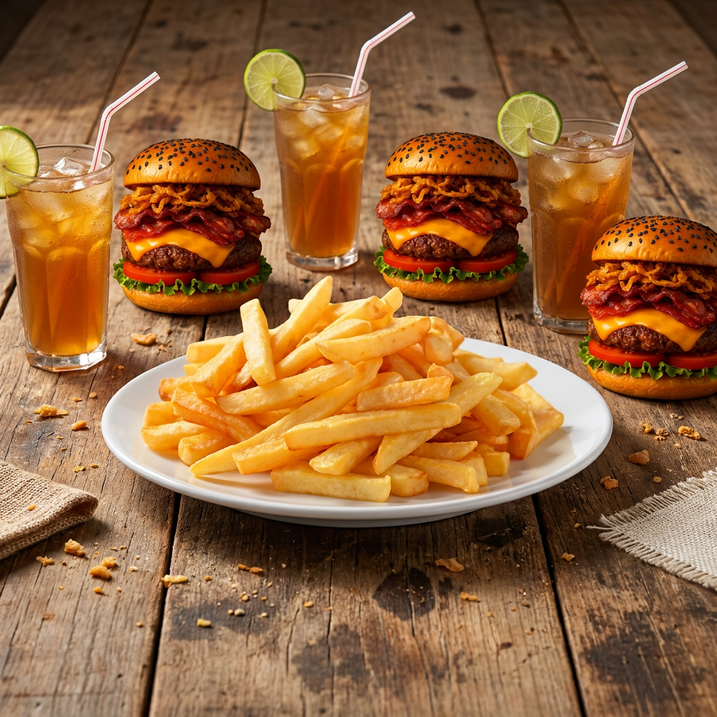 Combo 3 Bless Burgers + 3 limonadas + Papas Grande