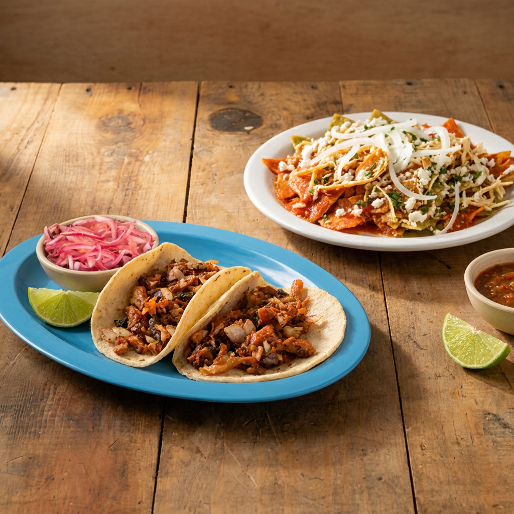 COMBO ORDEN DE 3 TACOS + Chilaquiles Sencillos