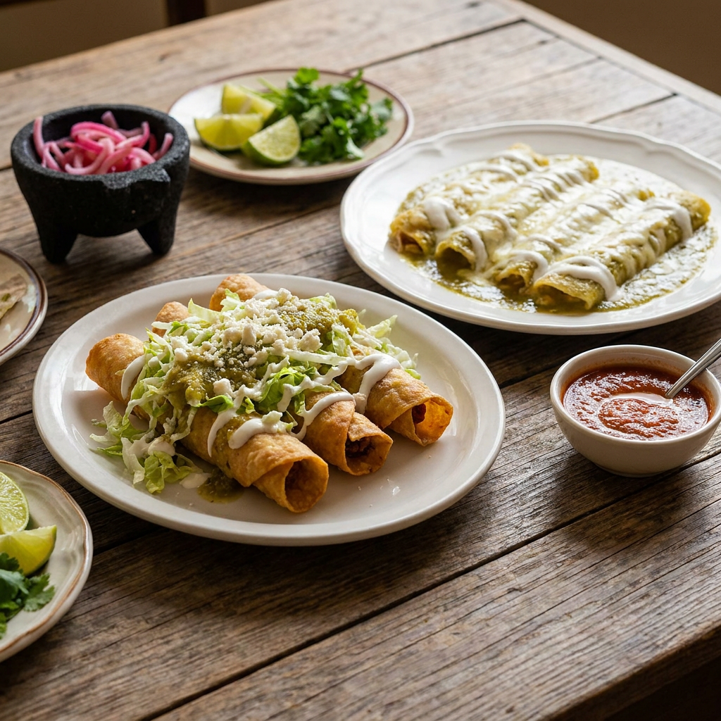 Combo P/3 Personas Enchiladas Suizas*1 + Flautas*2