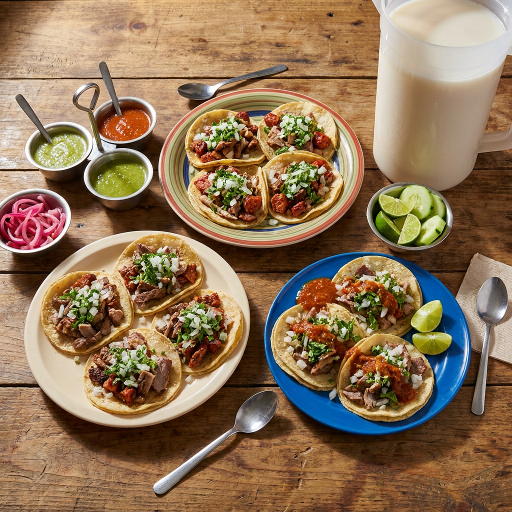 Combo Taco de Suadero + Campechano+Cabeza+Agua