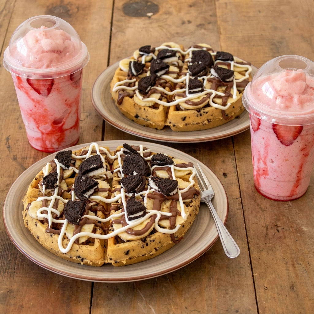 2 Fresada Frappé +2 Waffle 4 Ingredientes