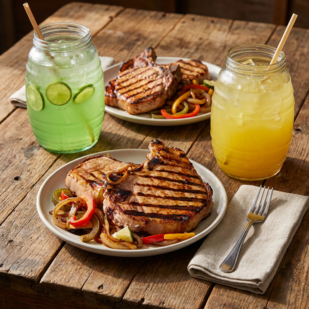 Combo 2 Chuletas Ahumadas Asadas + 2 Agua Fresca