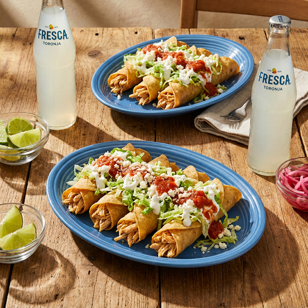 COMBO MUNDIAL- FLAUTAS DE POLLO -REFRESCO