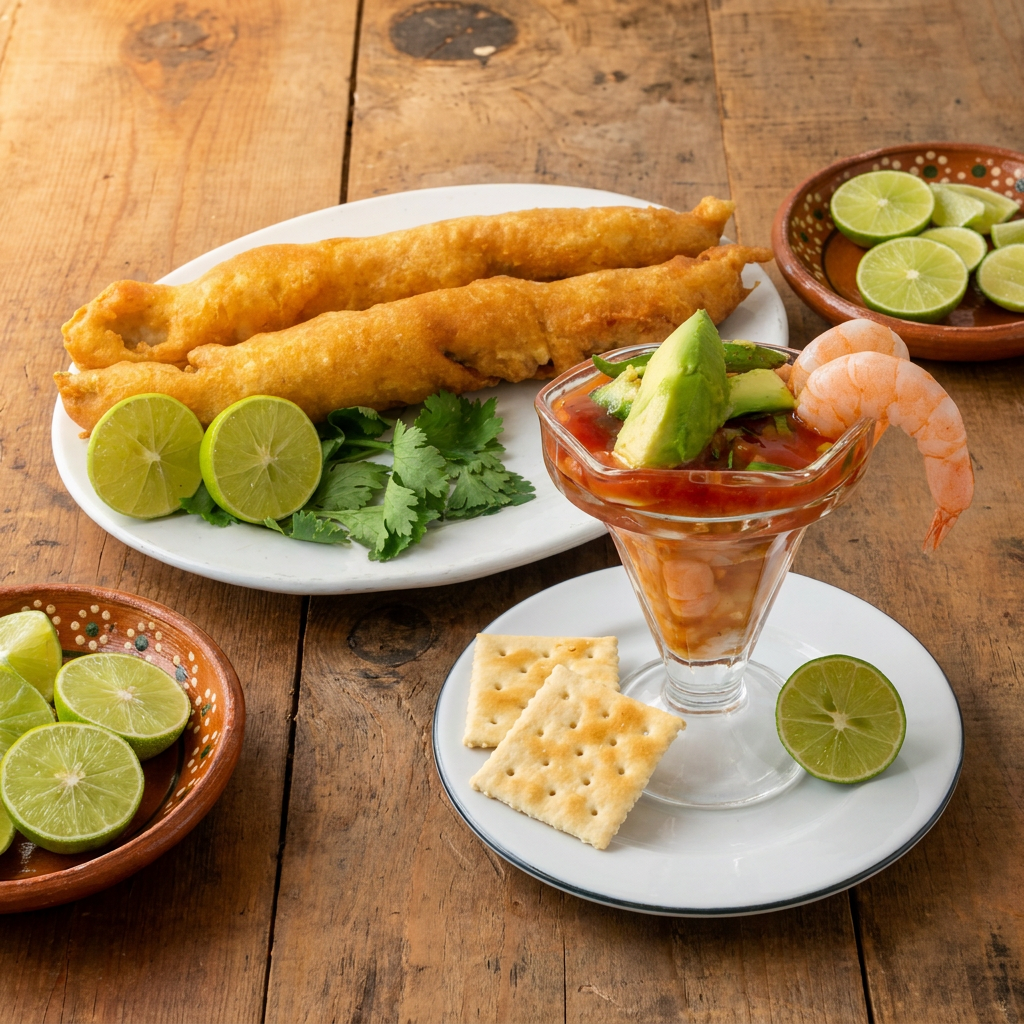 Combo Pescaditos a la Reina + Coctel Camarón