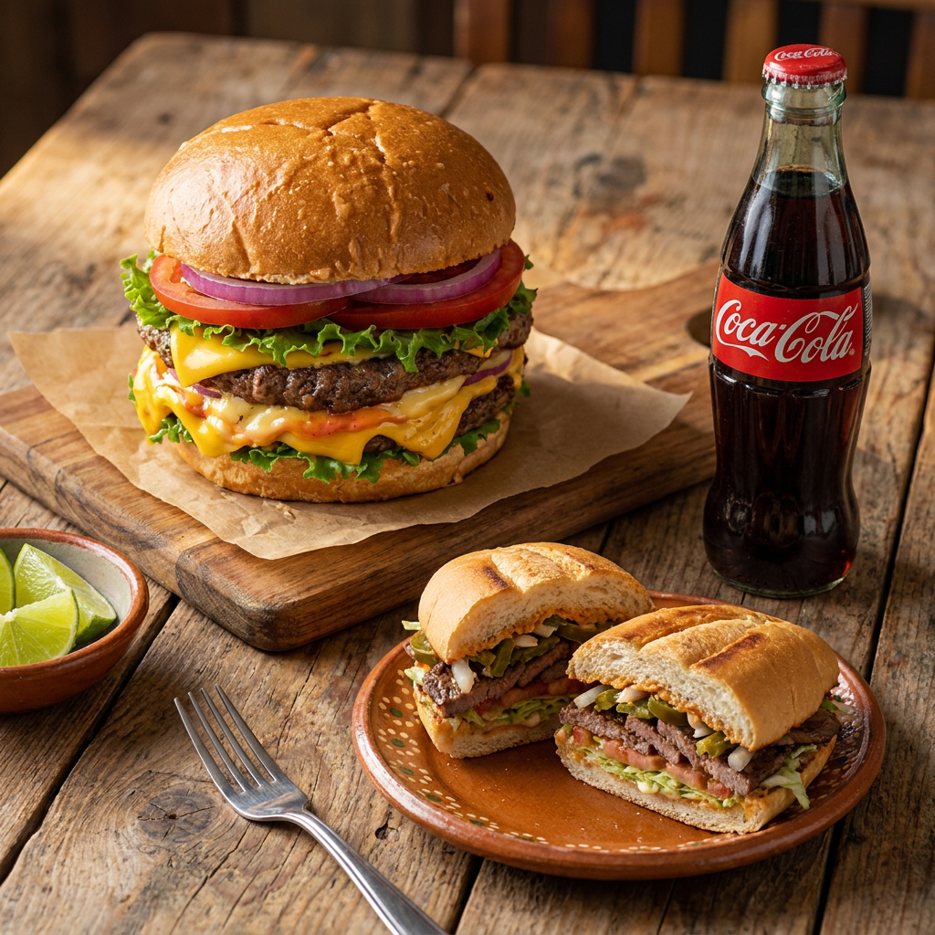 Burger Clásica Con Todo+Bebida+Torta Carne Asada