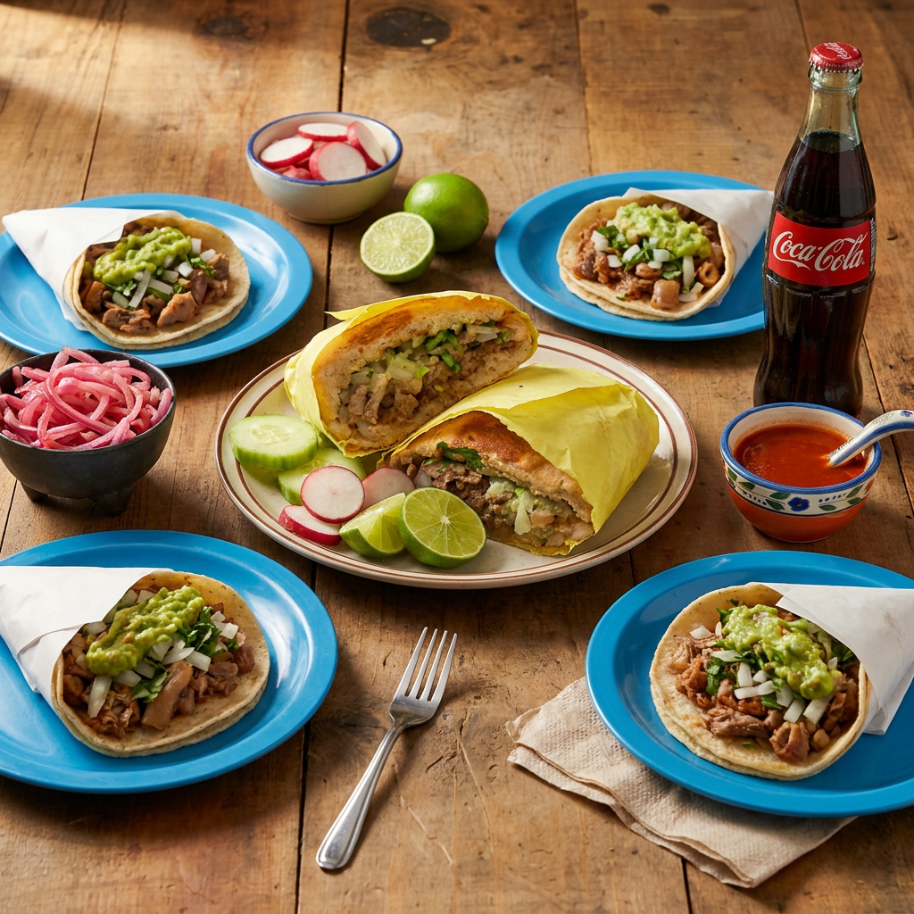 3 Tacos de Cuerito + Torta de Carnitas