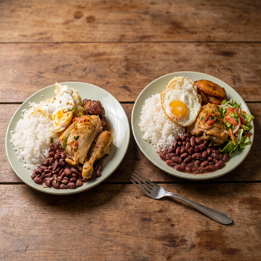 Casado con Pollo En salsa + Casado con Pollo En sa