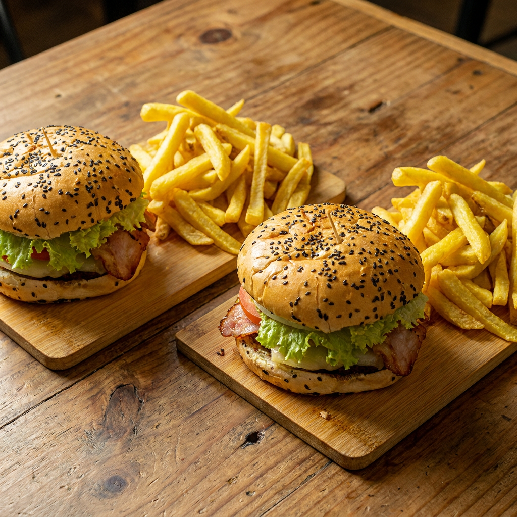 Combo 2 burger artesanal clasica + papas