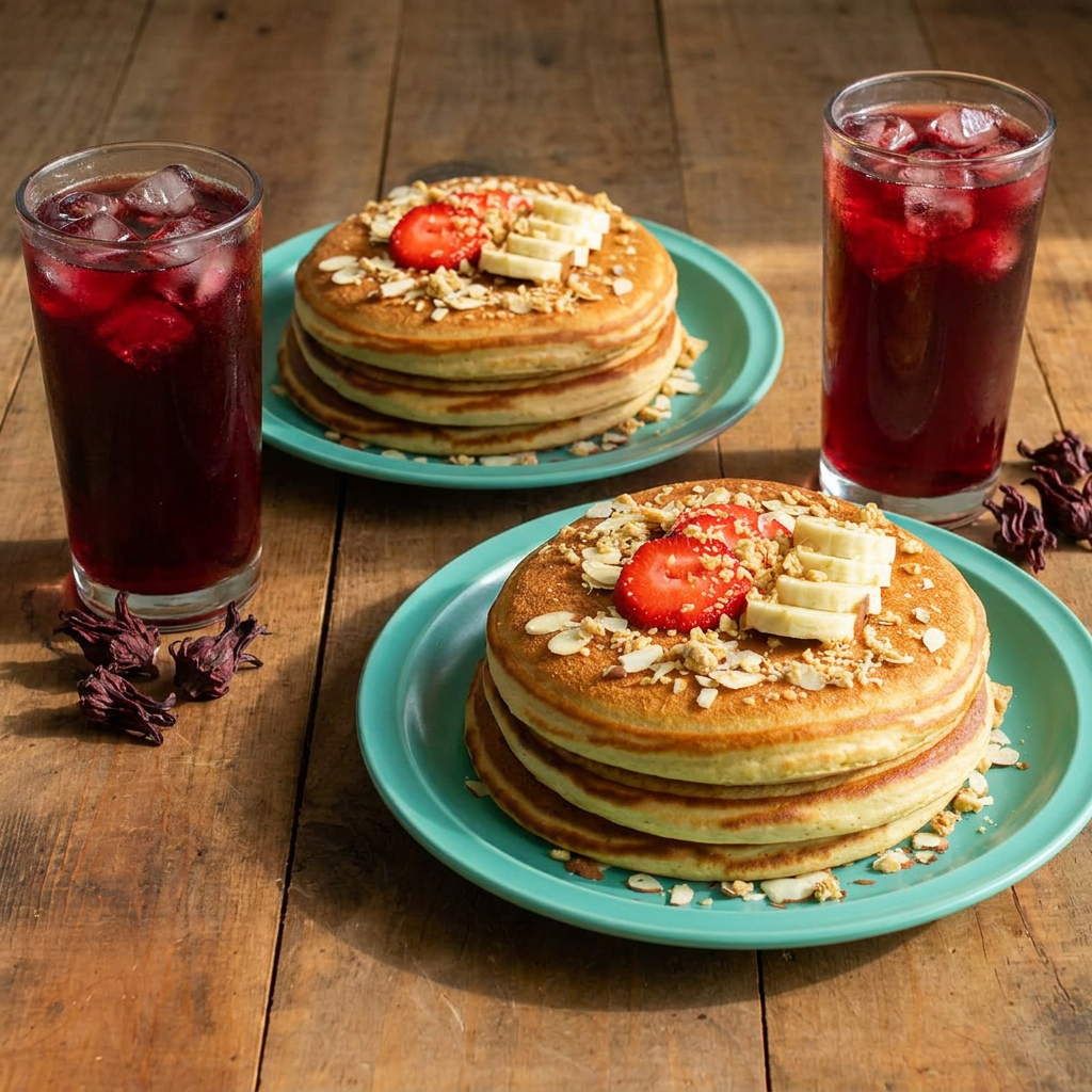 Paq. 2 HotCakes Clasc. + 2 Aguas Frescas 500ML